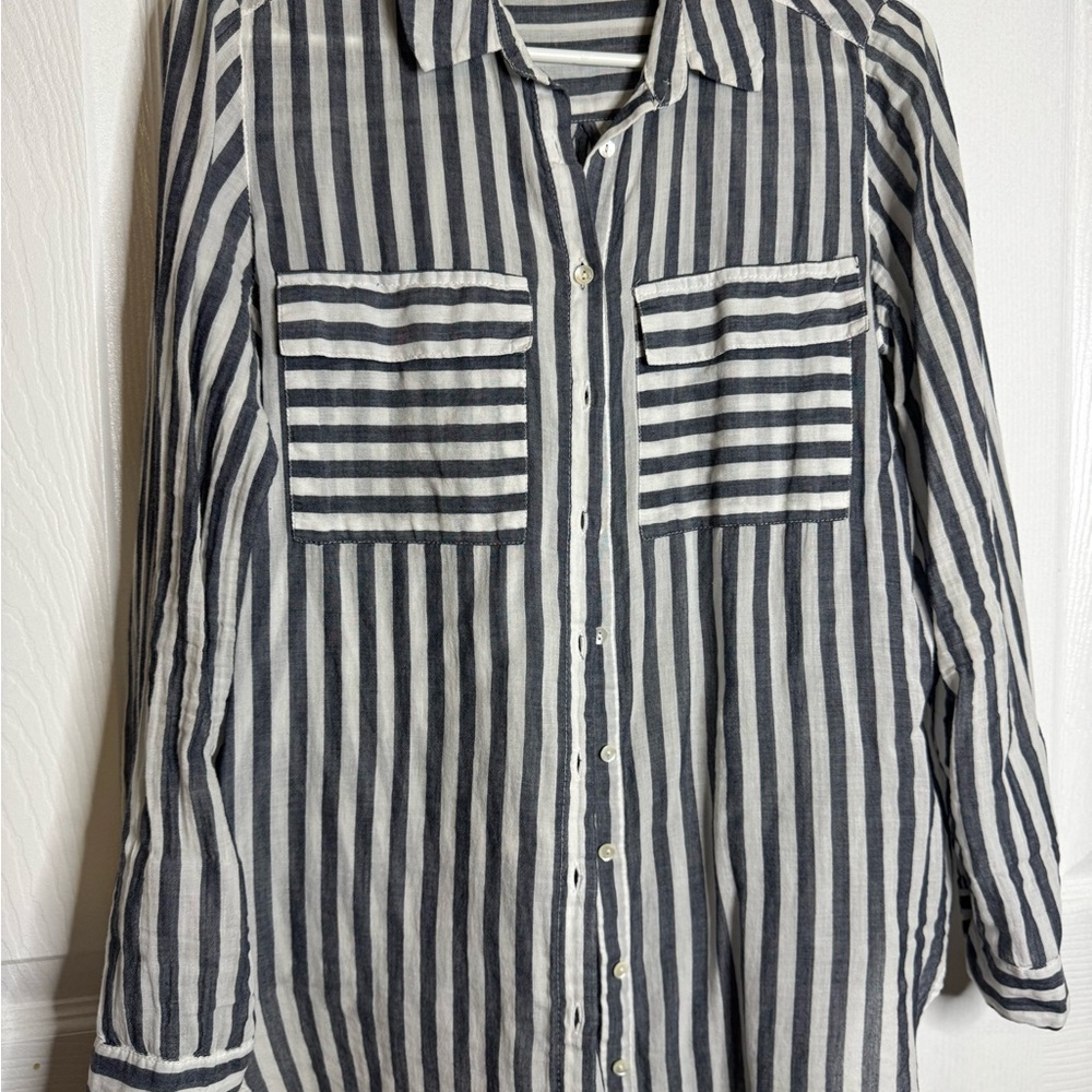Striped Gray blue Women's Shirt